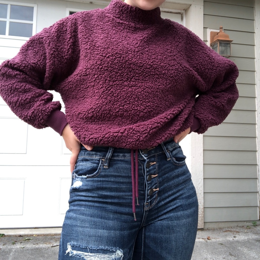 Fluffy Burgundy sweater